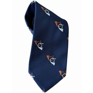 Vtg Briar Pride of England Blue Tie Horn Bugles Fox Hunt Equestrian 57" Heritage
